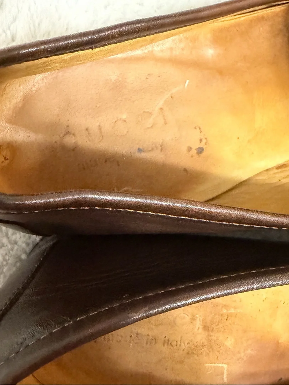 $1,050 Gucci Brown Leather Webbed Horse-Bit Snaffle Loafers 9 D
